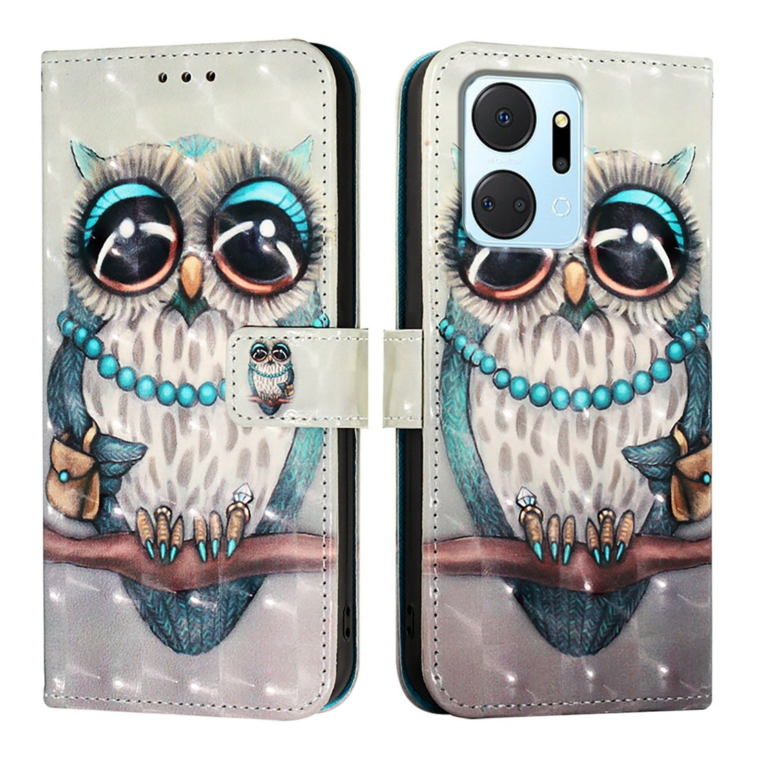 Honor Play7T Leather Flip Phone Case with 3D Painted Design, Card Holder, Wallet & Stand Function - Durable Protection & Easy Access