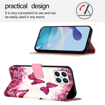 Honor X8 4G Leather Flip Phone Case with 3D Painted Design, Card Holder, Wallet & Stand Function - Durable Protection & Easy Access