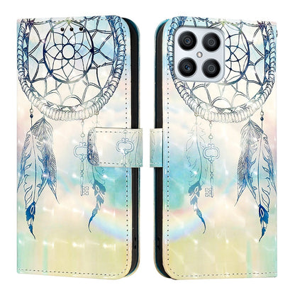 Honor Play6T Pro Leather Flip Phone Case with 3D Painted Design, Card Holder, Wallet & Stand Function - Durable Protection & Easy Access