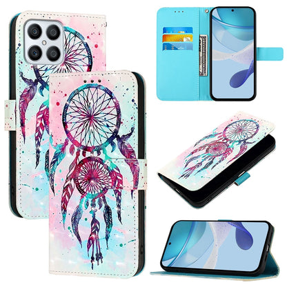 Honor Play6T Pro Leather Flip Phone Case with 3D Painted Design, Card Holder, Wallet & Stand Function - Durable Protection & Easy Access