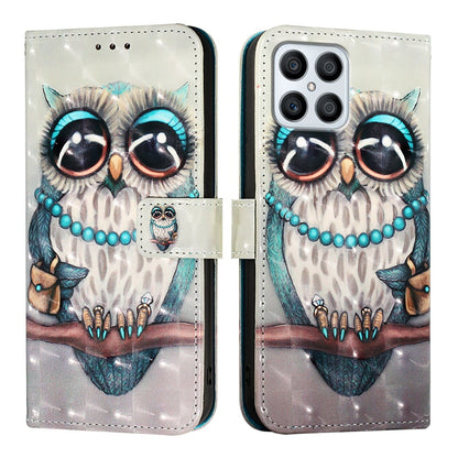 Honor X30i Leather Flip Phone Case with 3D Painted Design, Card Holder, Wallet & Stand Function - Durable Protection & Easy Access