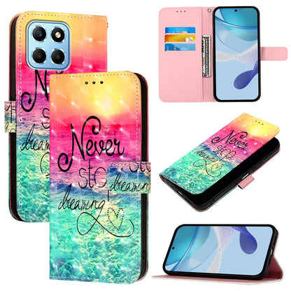 Honor X8 5G Leather Flip Phone Case with 3D Painted Design, Card Holder, Wallet & Stand Function - Durable Protection & Easy Access