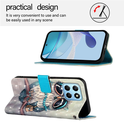 Honor X6s Global Leather Flip Phone Case with 3D Painted Design, Card Holder, Wallet & Stand Function - Durable Protection & Easy Access