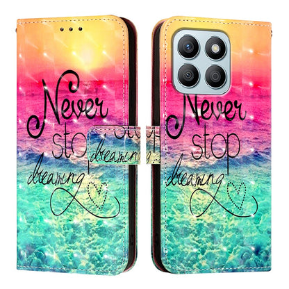 Honor X8b Global Leather Flip Phone Case with 3D Painted Design, Card Holder, Wallet & Stand Function - Durable Protection & Easy Access