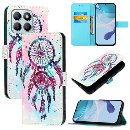 Honor X8b Global Leather Flip Phone Case with 3D Painted Design, Card Holder, Wallet & Stand Function - Durable Protection & Easy Access