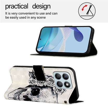 Honor X8b Global Leather Flip Phone Case with 3D Painted Design, Card Holder, Wallet & Stand Function - Durable Protection & Easy Access
