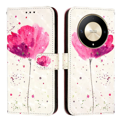 Honor Magic6 Lite Global Leather Flip Phone Case with 3D Painted Design, Card Holder, Wallet & Stand Function - Durable Protection & Easy Access