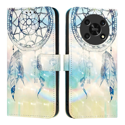 Honor X9 4G/5G Leather Flip Phone Case with 3D Painted Design, Card Holder, Wallet & Stand Function - Durable Protection & Easy Access