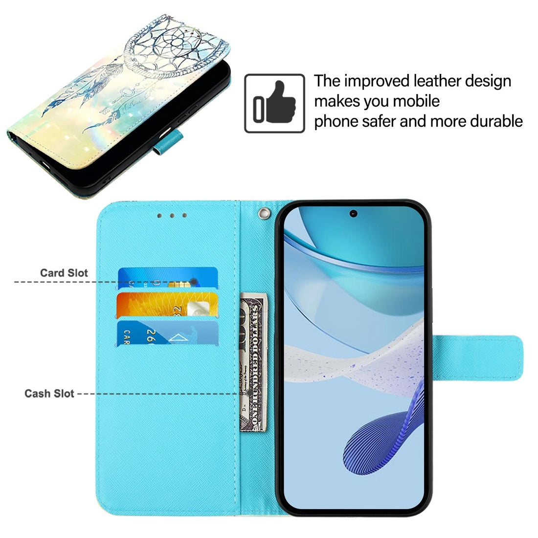 Honor X9 4G/5G Leather Flip Phone Case with 3D Painted Design, Card Holder, Wallet & Stand Function - Durable Protection & Easy Access