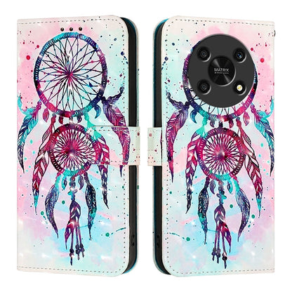 Honor X9 4G/5G Leather Flip Phone Case with 3D Painted Design, Card Holder, Wallet & Stand Function - Durable Protection & Easy Access