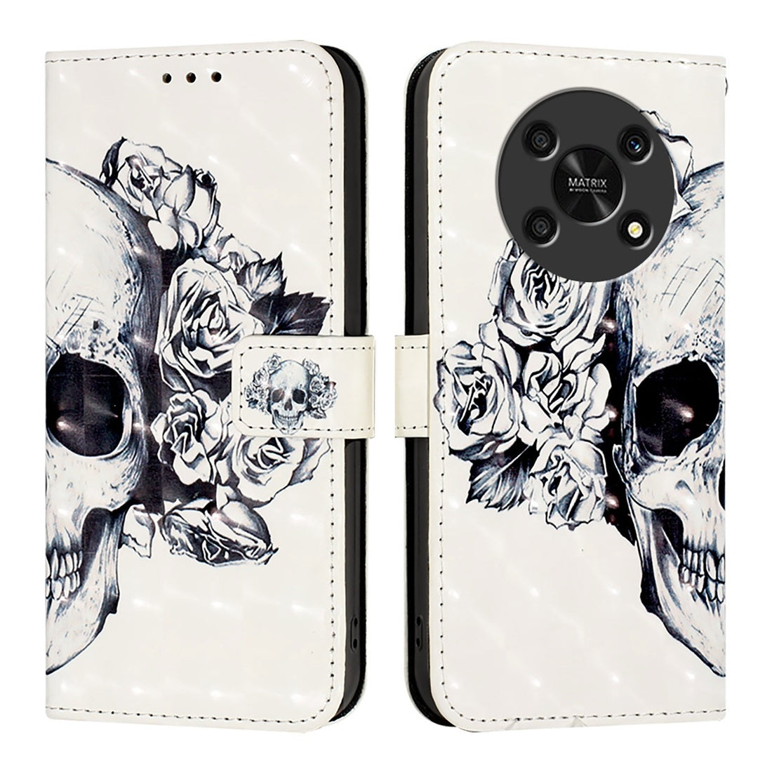 Honor X30 2021 Leather Flip Phone Case with 3D Painted Design, Card Holder, Wallet & Stand Function - Durable Protection & Easy Access