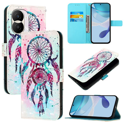 Honor X40i Leather Flip Phone Case with 3D Painted Design, Card Holder, Wallet & Stand Function - Durable Protection & Easy Access