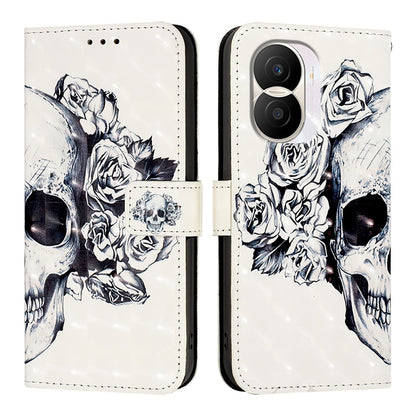 Honor X40i Leather Flip Phone Case with 3D Painted Design, Card Holder, Wallet & Stand Function - Durable Protection & Easy Access