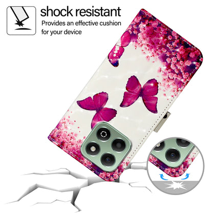 Honor X6b Leather Flip Phone Case with 3D Painted Design, Card Holder, Wallet & Stand Function - Durable Protection & Easy Access