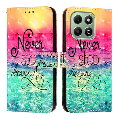 Honor X6b Leather Flip Phone Case with 3D Painted Design, Card Holder, Wallet & Stand Function - Durable Protection & Easy Access