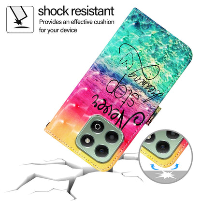 Honor X6b Leather Flip Phone Case with 3D Painted Design, Card Holder, Wallet & Stand Function - Durable Protection & Easy Access