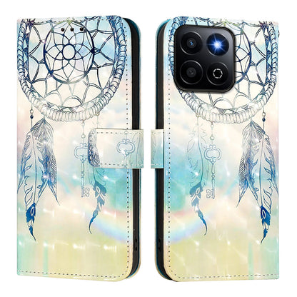 Honor 200 Smart 5G Global Leather Flip Phone Case with 3D Painted Design, Card Holder, Wallet & Stand Function - Durable Protection & Easy Access