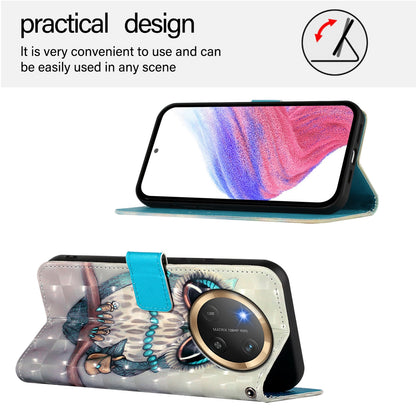 Honor X9c 5G Leather Flip Phone Case with 3D Painted Design, Card Holder, Wallet & Stand Function - Durable Protection & Easy Access