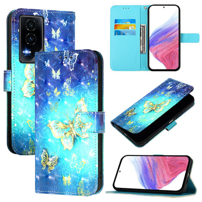 Honor GT Leather Flip Phone Case with 3D Painted Design, Card Holder, Wallet & Stand Function - Durable Protection & Easy Access