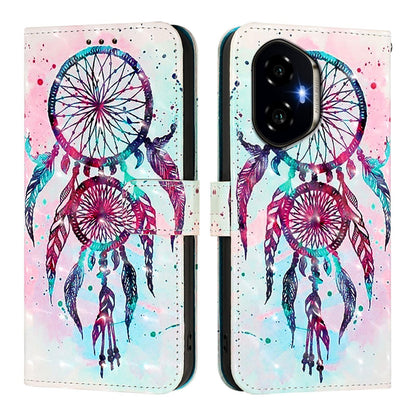 Honor 300 Leather Flip Phone Case with 3D Painted Design, Card Holder, Wallet & Stand Function - Durable Protection & Easy Access