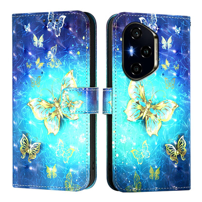 Honor 300 Pro Leather Flip Phone Case with 3D Painted Design, Card Holder, Wallet & Stand Function - Durable Protection & Easy Access