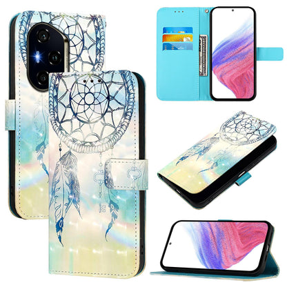 Honor 300 Pro Leather Flip Phone Case with 3D Painted Design, Card Holder, Wallet & Stand Function - Durable Protection & Easy Access