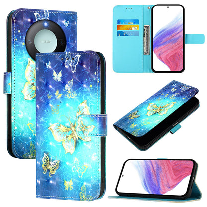 Honor X9C Smart 5G Leather Flip Phone Case with 3D Painted Design, Card Holder, Wallet & Stand Function - Durable Protection & Easy Access