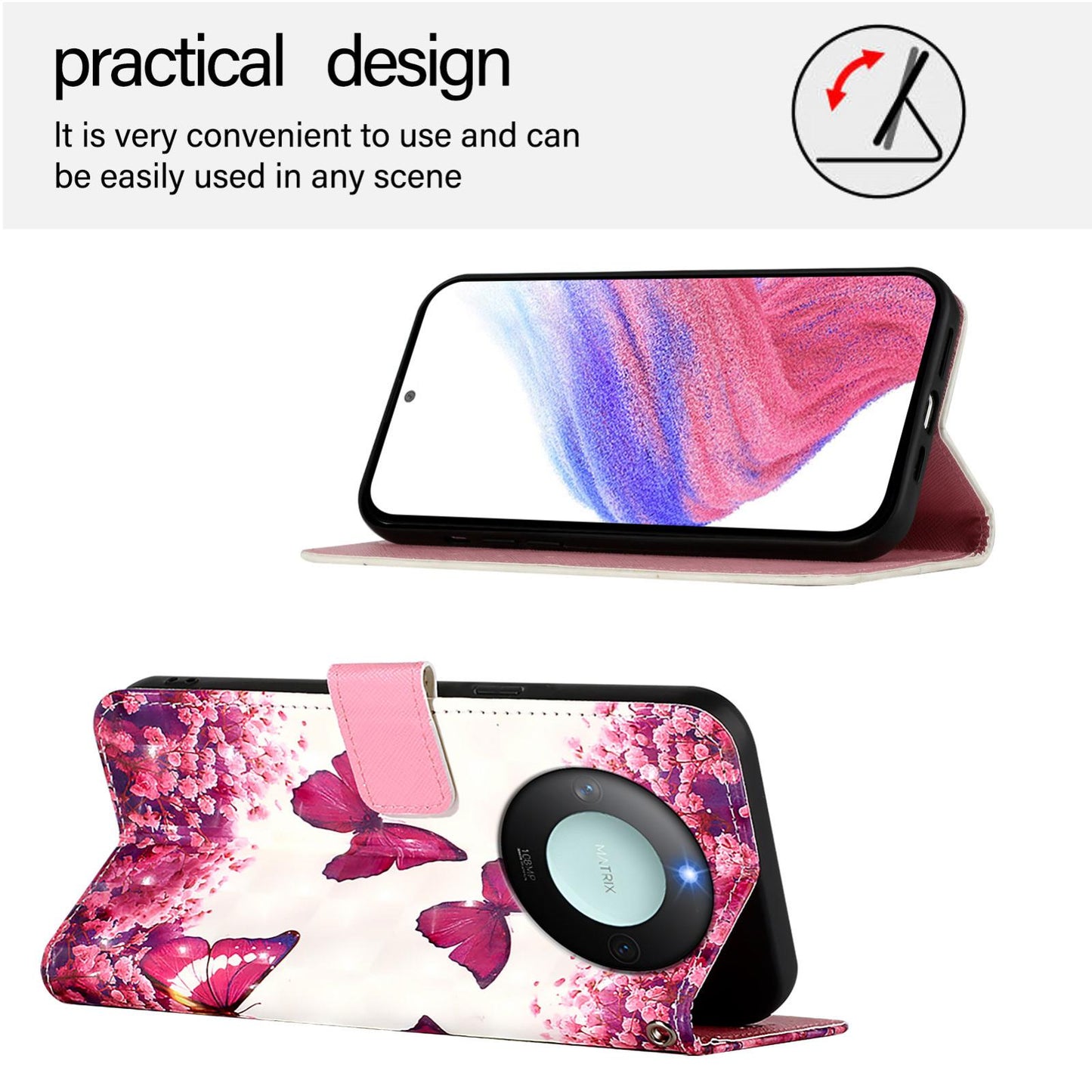 Honor X9C Smart 5G Leather Flip Phone Case with 3D Painted Design, Card Holder, Wallet & Stand Function - Durable Protection & Easy Access