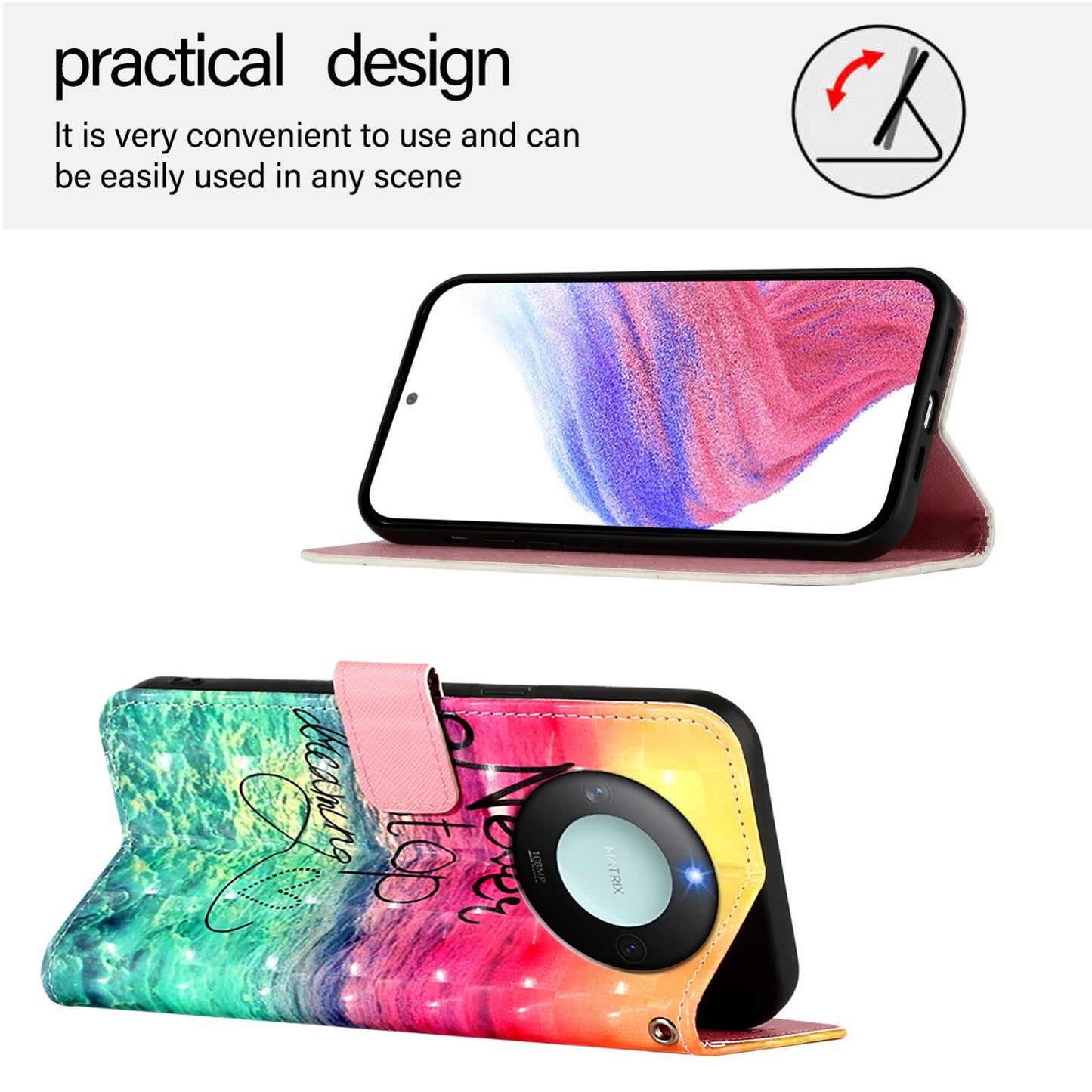 Honor X9C Smart 5G Leather Flip Phone Case with 3D Painted Design, Card Holder, Wallet & Stand Function - Durable Protection & Easy Access