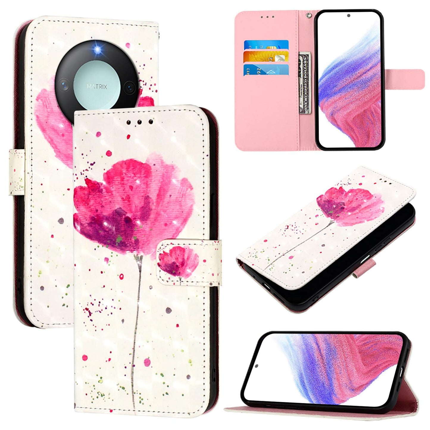 Honor X9C Smart 5G Leather Flip Phone Case with 3D Painted Design, Card Holder, Wallet & Stand Function - Durable Protection & Easy Access