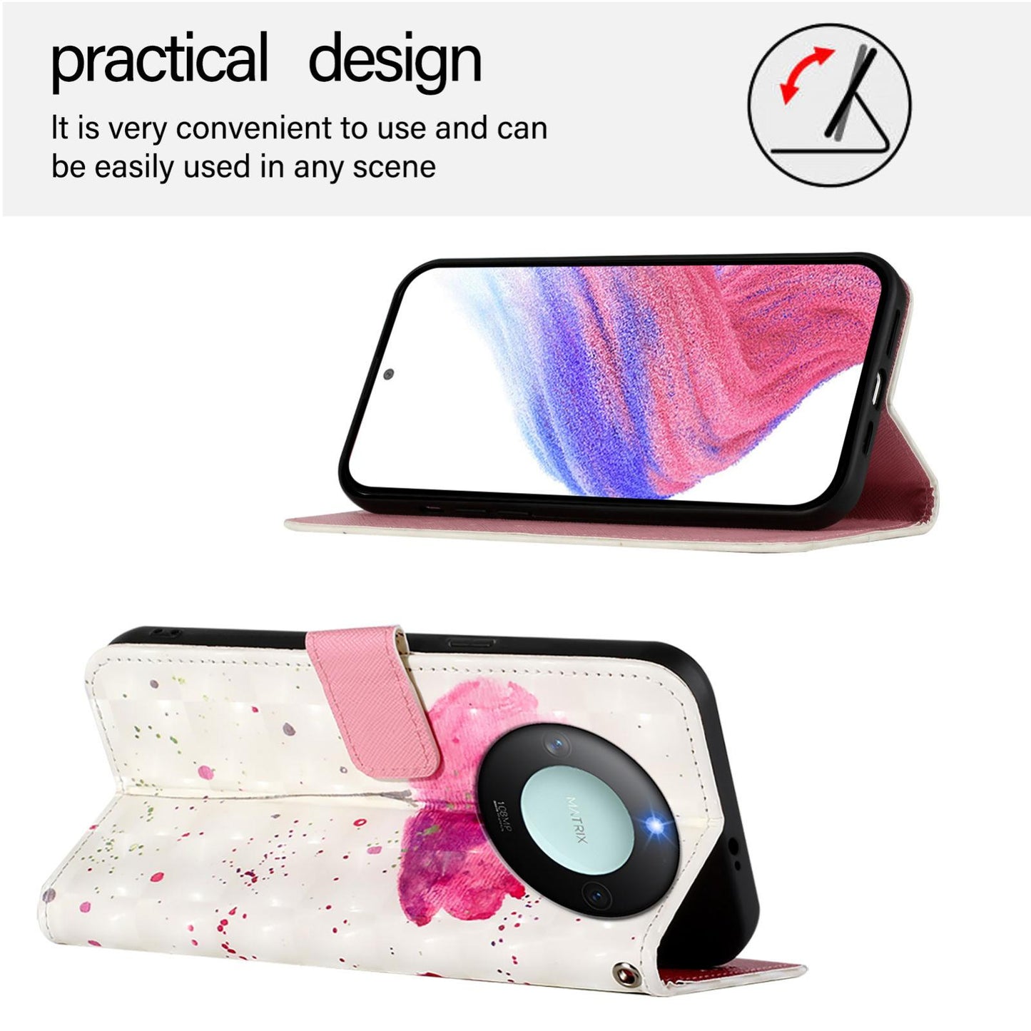 Honor X9C Smart 5G Leather Flip Phone Case with 3D Painted Design, Card Holder, Wallet & Stand Function - Durable Protection & Easy Access