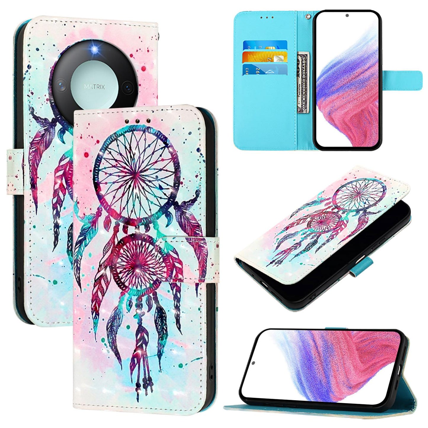 Honor X9C Smart 5G Leather Flip Phone Case with 3D Painted Design, Card Holder, Wallet & Stand Function - Durable Protection & Easy Access