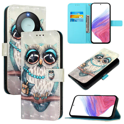 Honor X9C Smart 5G Leather Flip Phone Case with 3D Painted Design, Card Holder, Wallet & Stand Function - Durable Protection & Easy Access