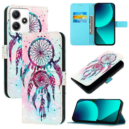 Redmi 12 4G Leather Flip Phone Case with 3D Painted Design, Card Holder, Wallet & Stand Function - Durable Protection & Easy Access