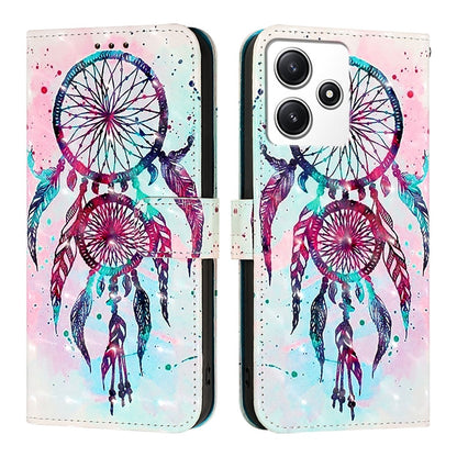 Redmi 12 4G Leather Flip Phone Case with 3D Painted Design, Card Holder, Wallet & Stand Function - Durable Protection & Easy Access