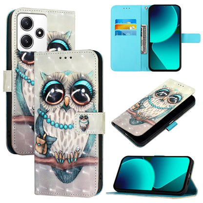 Redmi Note 12R Leather Flip Phone Case with 3D Painted Design, Card Holder, Wallet & Stand Function - Durable Protection & Easy Access