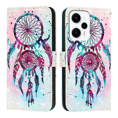 Redmi Note 11T Pro+ Leather Flip Phone Case with 3D Painted Design, Card Holder, Wallet & Stand Function - Durable Protection & Easy Access