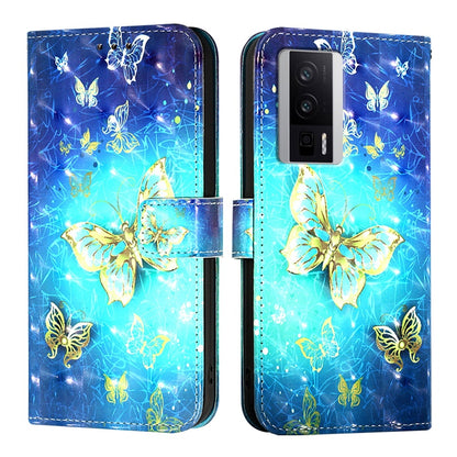 Redmi K60 Pro Leather Flip Phone Case with 3D Painted Design, Card Holder, Wallet & Stand Function - Durable Protection & Easy Access