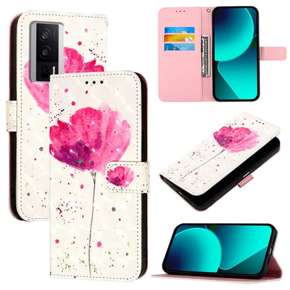 Redmi K60 Leather Flip Phone Case with 3D Painted Design, Card Holder, Wallet & Stand Function - Durable Protection & Easy Access