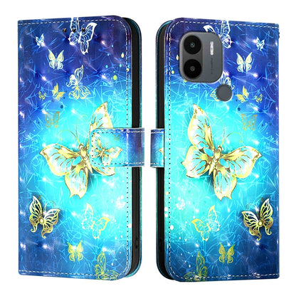 Redmi A2+ Leather Flip Phone Case with 3D Painted Design, Card Holder, Wallet & Stand Function - Durable Protection & Easy Access