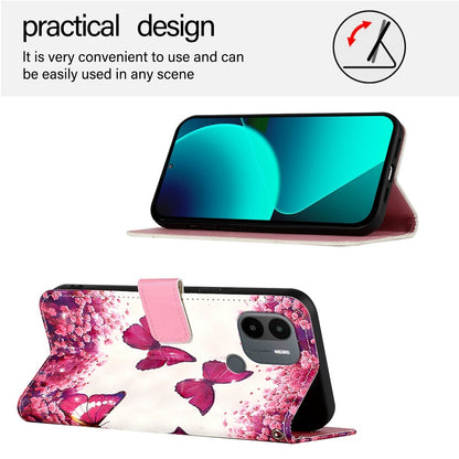 Redmi A2+ Leather Flip Phone Case with 3D Painted Design, Card Holder, Wallet & Stand Function - Durable Protection & Easy Access