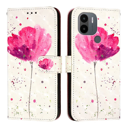 Redmi A2+ Leather Flip Phone Case with 3D Painted Design, Card Holder, Wallet & Stand Function - Durable Protection & Easy Access