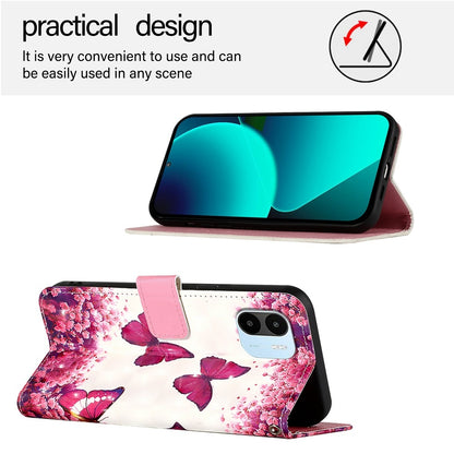 Redmi A1 4G Global Leather Flip Phone Case with 3D Painted Design, Card Holder, Wallet & Stand Function - Durable Protection & Easy Access