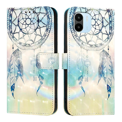 Redmi A1 4G Global Leather Flip Phone Case with 3D Painted Design, Card Holder, Wallet & Stand Function - Durable Protection & Easy Access