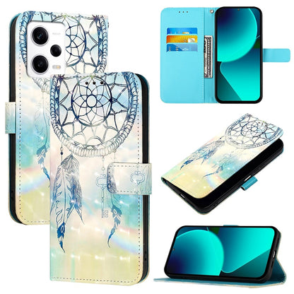 Redmi Note 12 Explorer Leather Flip Phone Case with 3D Painted Design, Card Holder, Wallet & Stand Function - Durable Protection & Easy Access