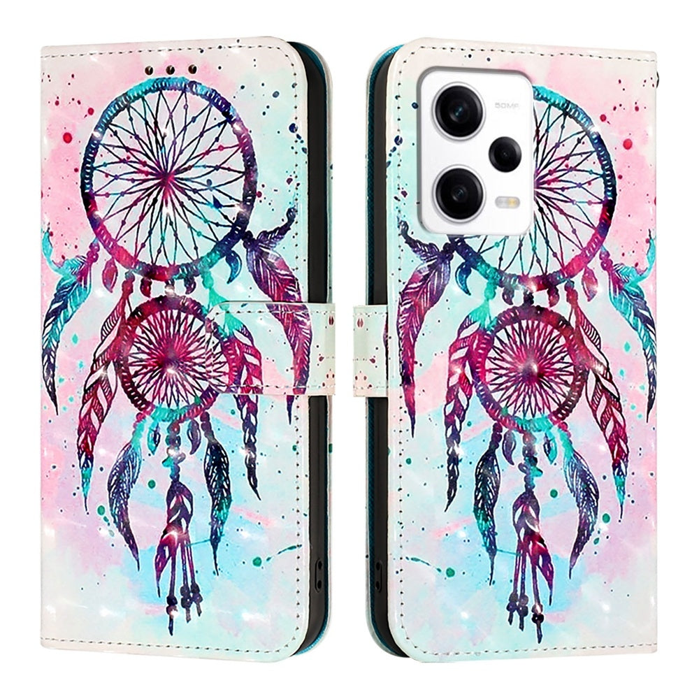 Redmi Note 12 Explorer Leather Flip Phone Case with 3D Painted Design, Card Holder, Wallet & Stand Function - Durable Protection & Easy Access