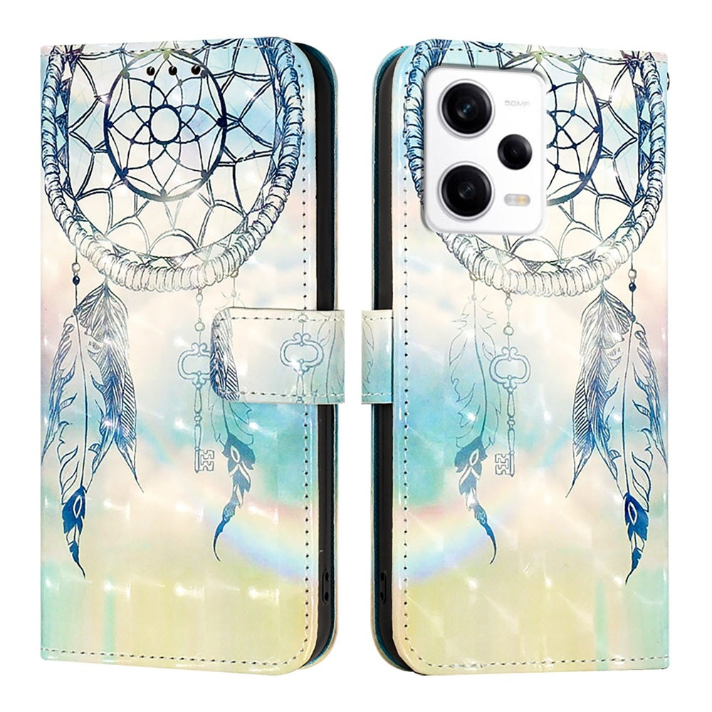 Redmi Note 12 Pro Speed Leather Flip Phone Case with 3D Painted Design, Card Holder, Wallet & Stand Function - Durable Protection & Easy Access