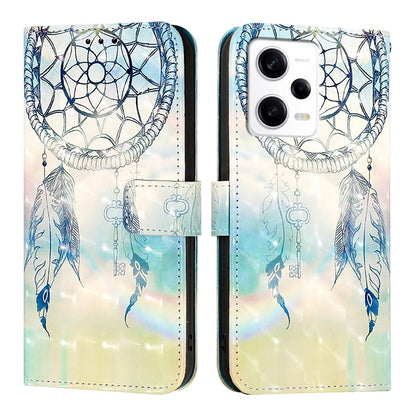 Redmi Note 12 Pro Speed Leather Flip Phone Case with 3D Painted Design, Card Holder, Wallet & Stand Function - Durable Protection & Easy Access