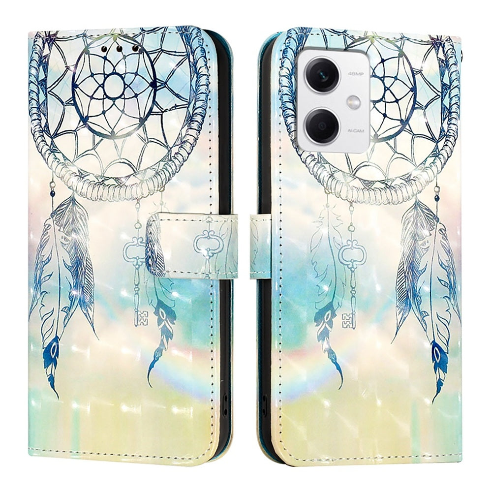 Xiaomi Poco X5 Leather Flip Phone Case with 3D Painted Design, Card Holder, Wallet & Stand Function - Durable Protection & Easy Access