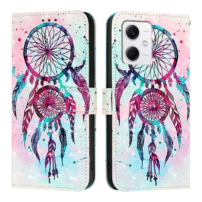 Redmi Note 12 5G Global Leather Flip Phone Case with 3D Painted Design, Card Holder, Wallet & Stand Function - Durable Protection & Easy Access